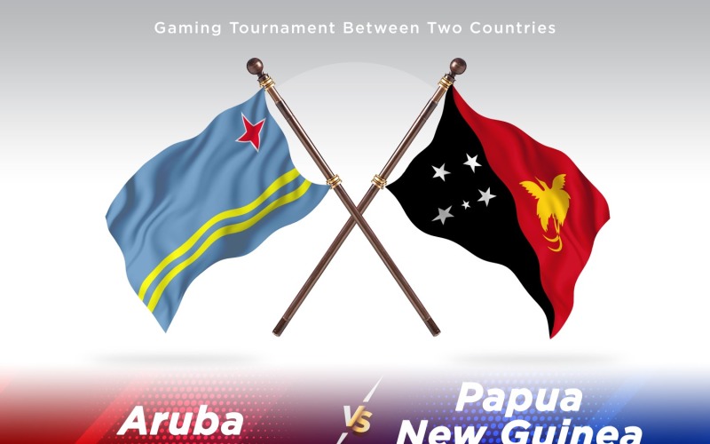 Aruba kontra Papua Nya Guinea Två flaggor