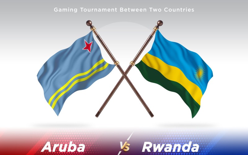 Aruba kontra Rwanda två flaggor
