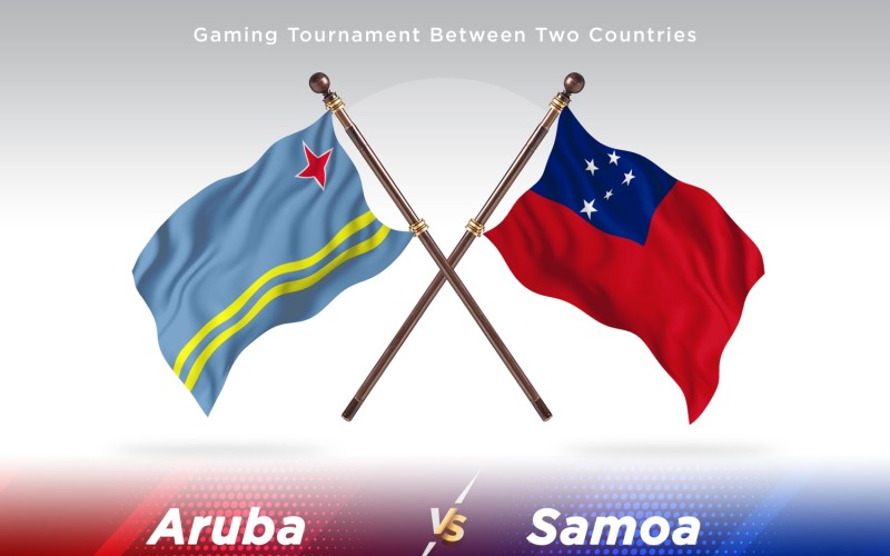 Aruba kontra Samoa två flaggor