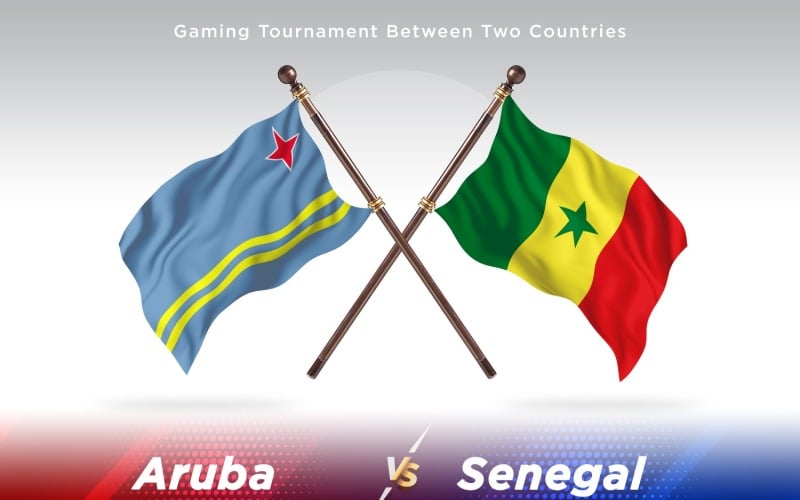 Aruba kontra Senegal två flaggor