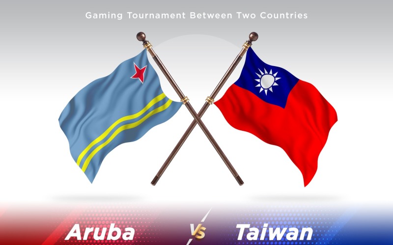 Aruba kontra Taiwan två flaggor