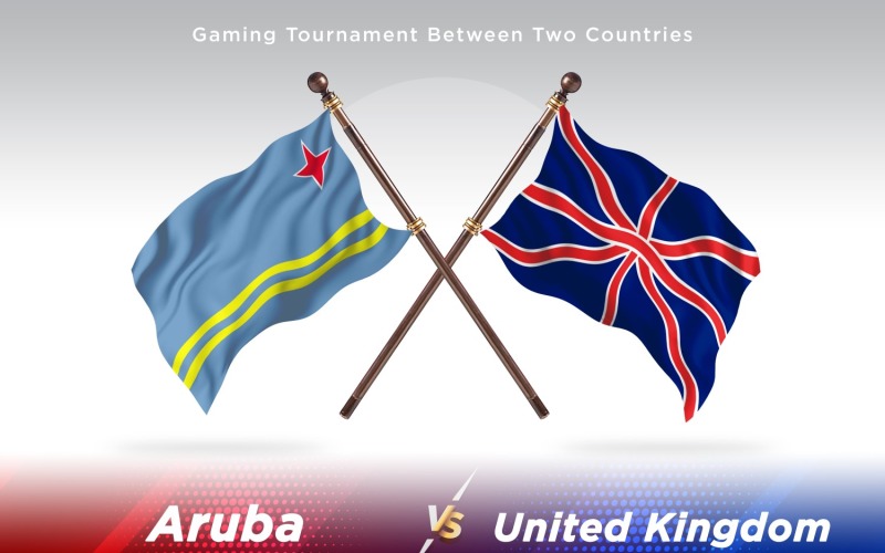 Aruba versus Reino Unido Two Flags