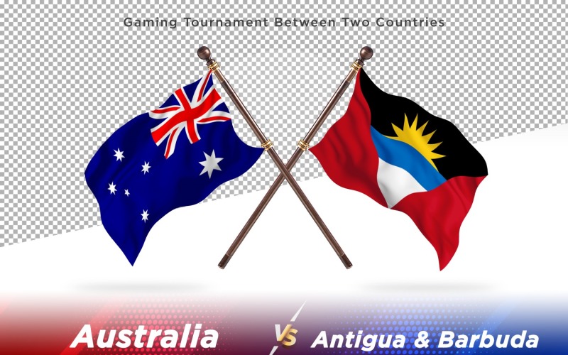 Australië versus Antigua & Barbuda Two Flags