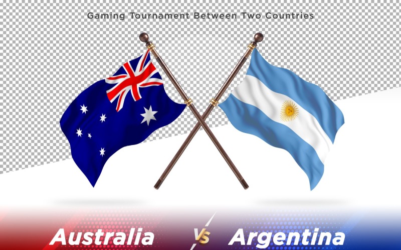 Australien kontra Argentina två flaggor