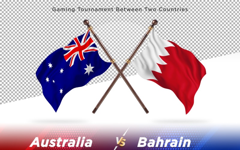 Australien kontra Bahrain två flaggor
