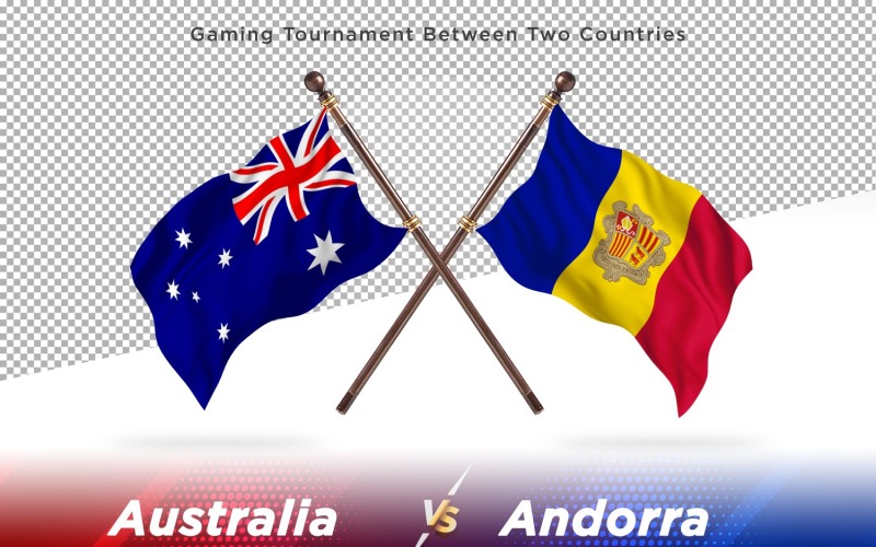 Australien mot Andorra Två flaggor
