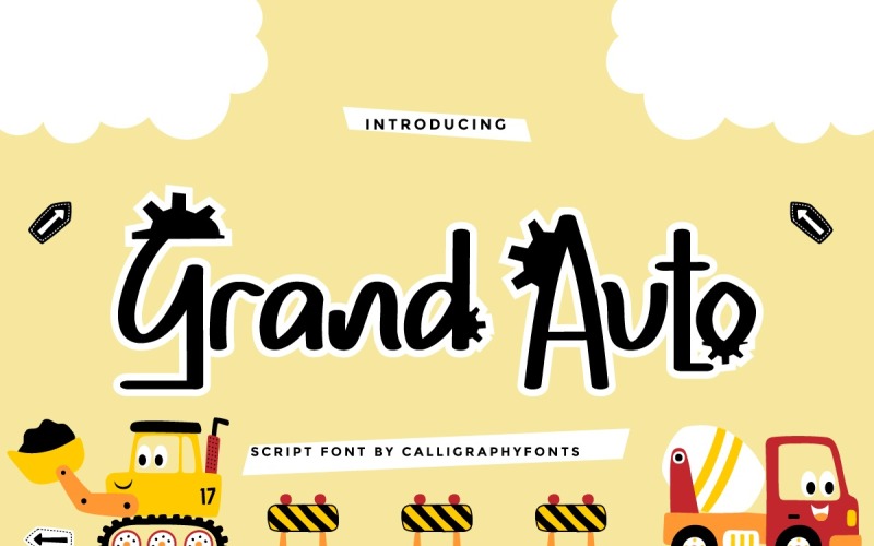 Fonte de exibição de manuscrito Grand Auto