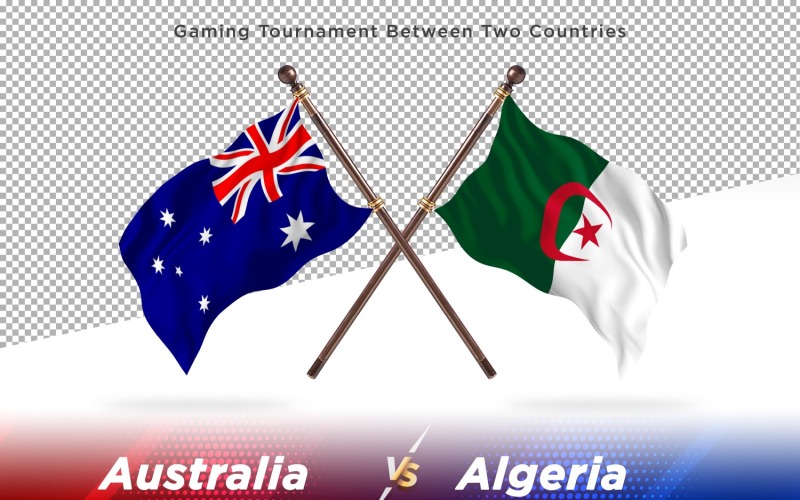 L'Australie contre l'Algérie deux drapeaux