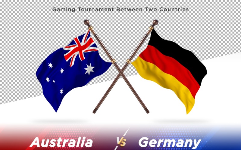 Australia contra dos banderas de Alemania