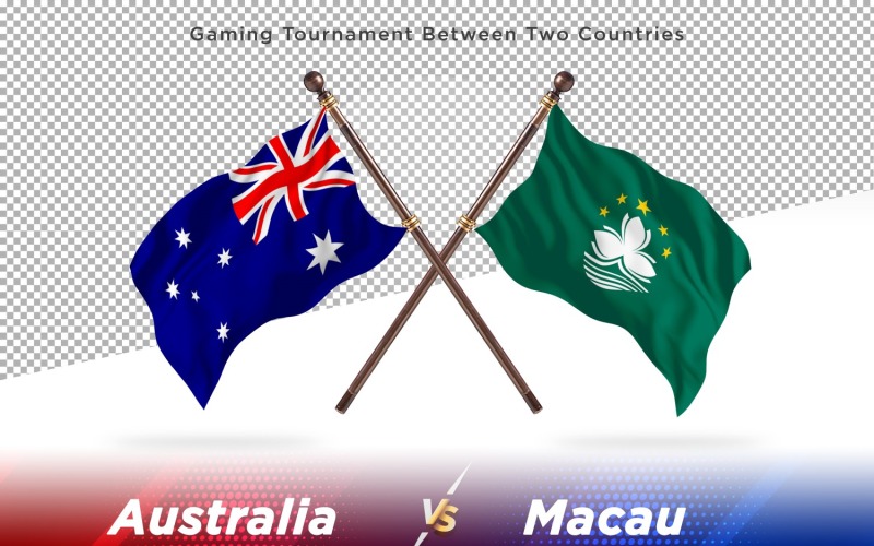 Australia contra dos banderas de Macao