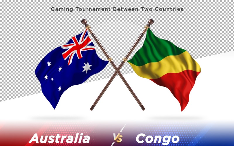 Australia contra República Democrática del Congo dos banderas