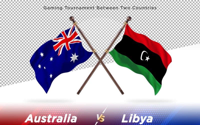 Australia versus Libya Two Flags