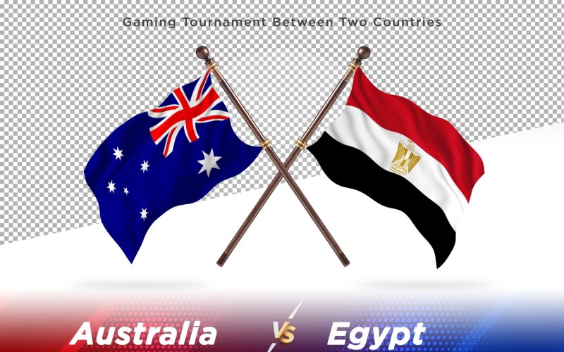 Australie contre Egypte deux drapeaux