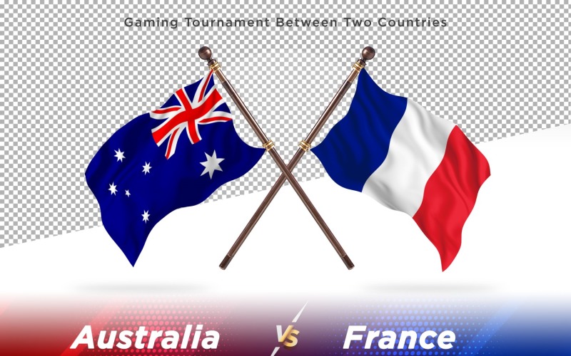 Australie contre France deux drapeaux