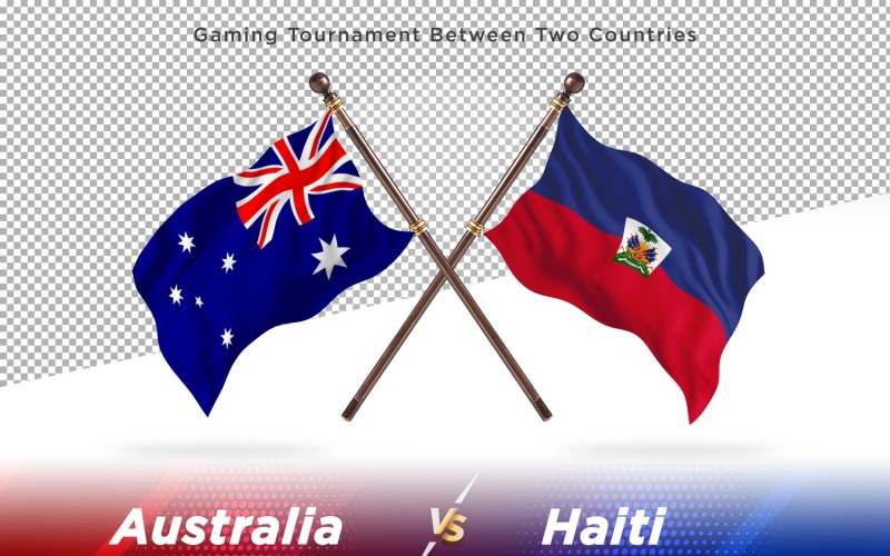 Australie contre Haïti deux drapeaux