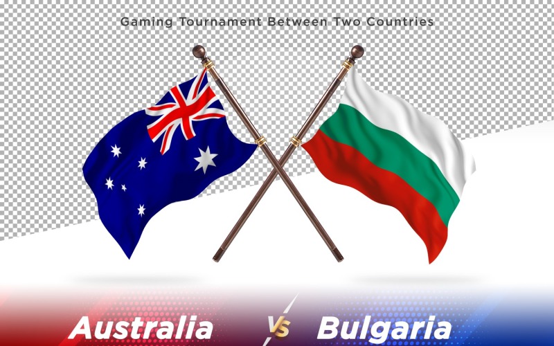 Austrálie versus Bulharsko dvě vlajky