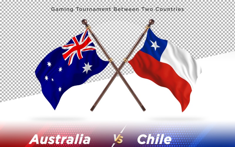 Austrálie versus Chile dvě vlajky
