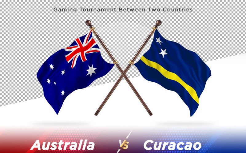 Australië versus Cuba Two Flags