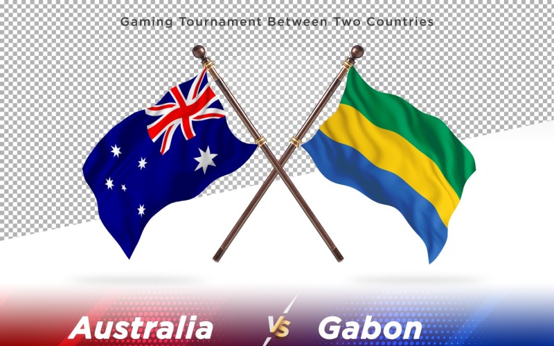 Australië versus Gabon Two Flags