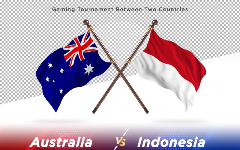 Austrálie versus Indonésie dvě vlajky