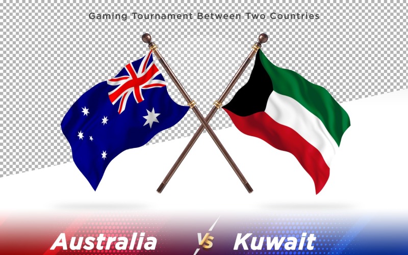 Australië versus Koeweit Two Flags
