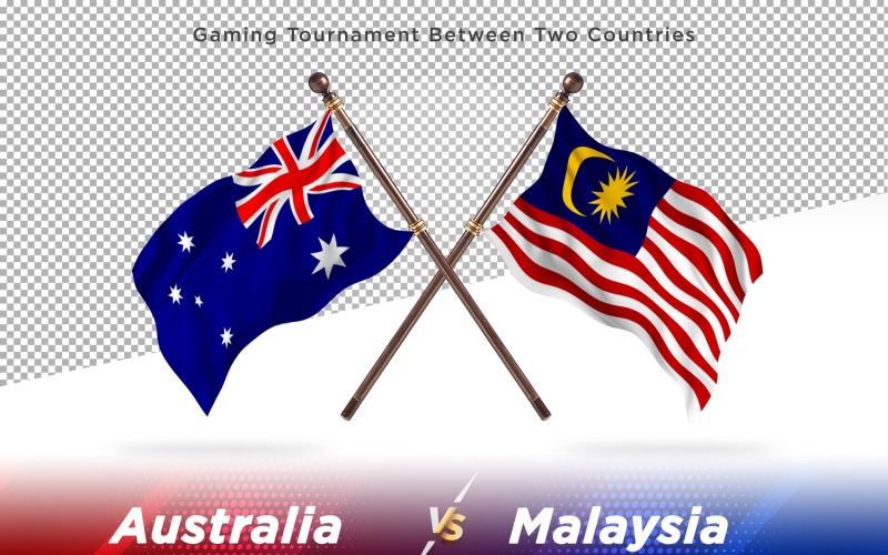 Australië versus Maleisië Two Flags