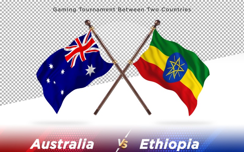 Australien gegen Äthiopien Zwei Flaggen