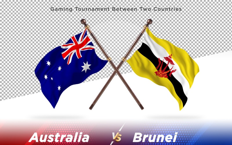 Australien gegen Brunei Two Flags