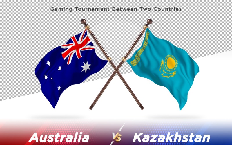 Australien gegen Kasachstan Two Flags