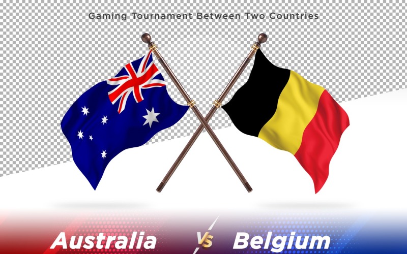 Australien kontra Belgien två flaggor