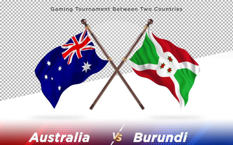Australien kontra Burundi två flaggor
