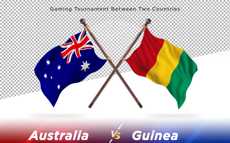 Australien kontra Guinea två flaggor