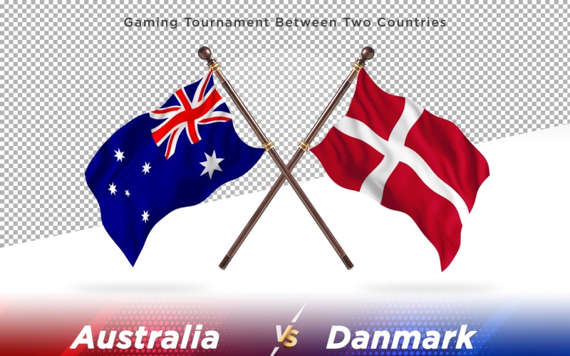 Australien kontra Tjeckien Två flaggor