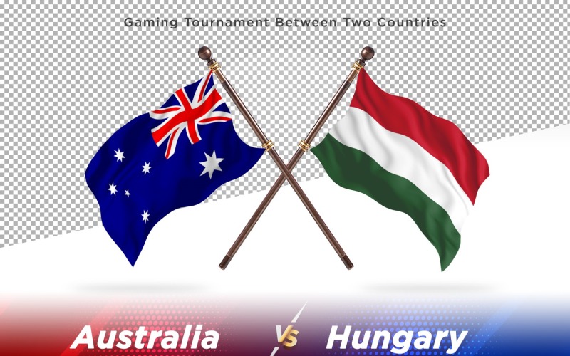 Australien kontra Ungern två flaggor