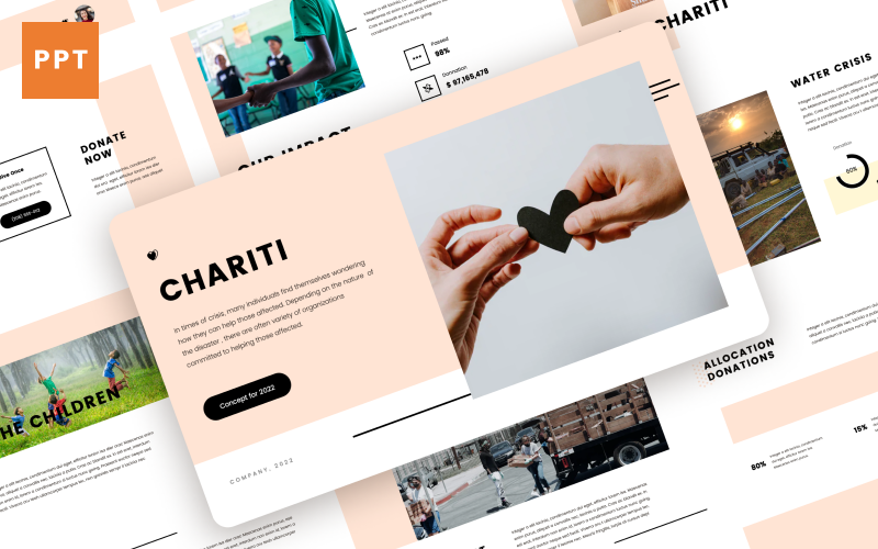 Chariti - välgörenhet PowerPoint -mall