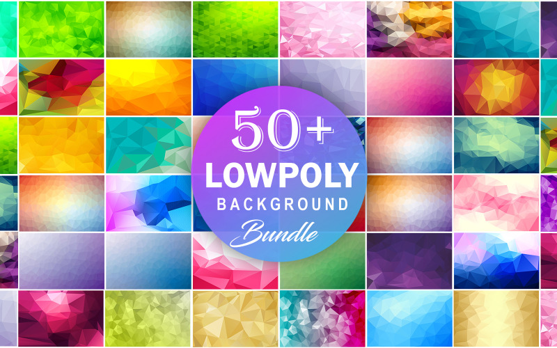 Low Poly Abstract Background Bundle Polygonal Mega Bundle