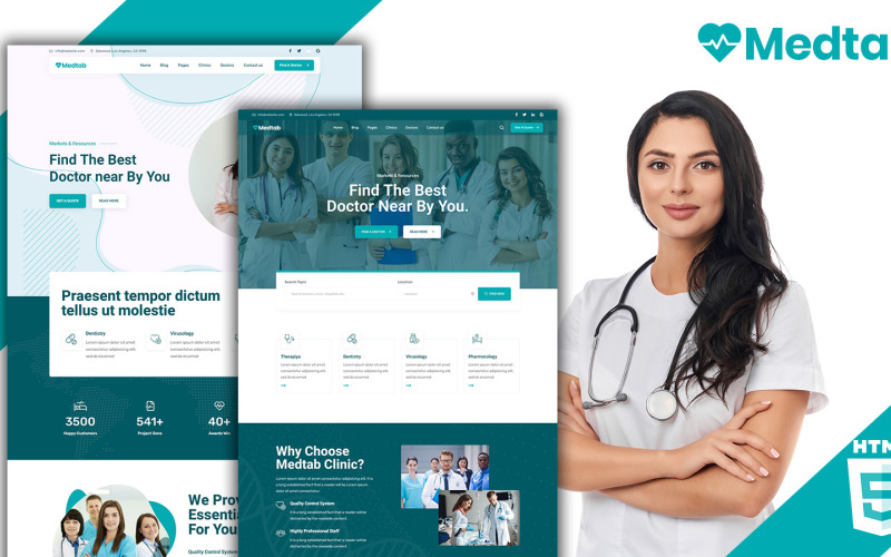 Medtab - Plantilla de sitio web HTML5 de Doctor Clinic