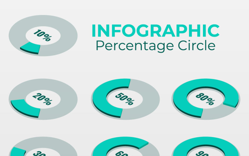 Procentní izometrické infografiky 3d design