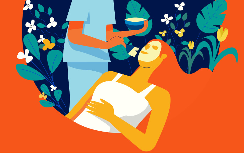 Vector de concepto de ilustración de tratamiento de belleza de spa