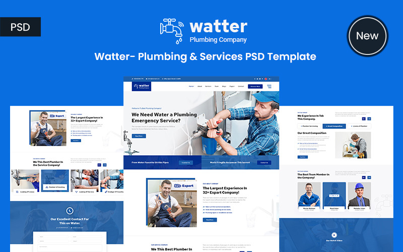 Watter - Plumbing & Services PSD Template