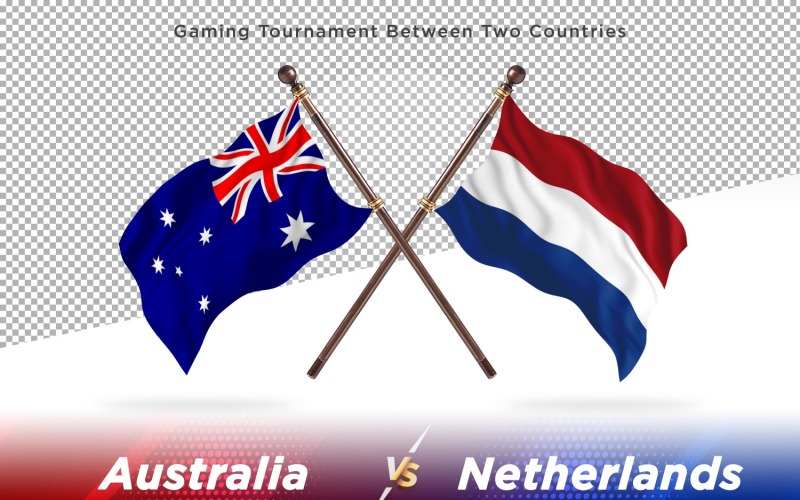 Australia contra dos banderas de Holanda