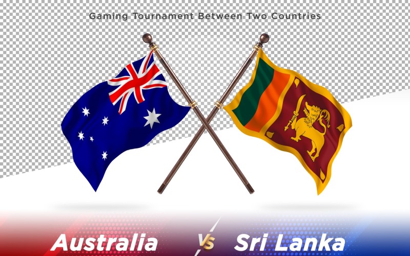 Australia contra dos banderas de Sri Lanka