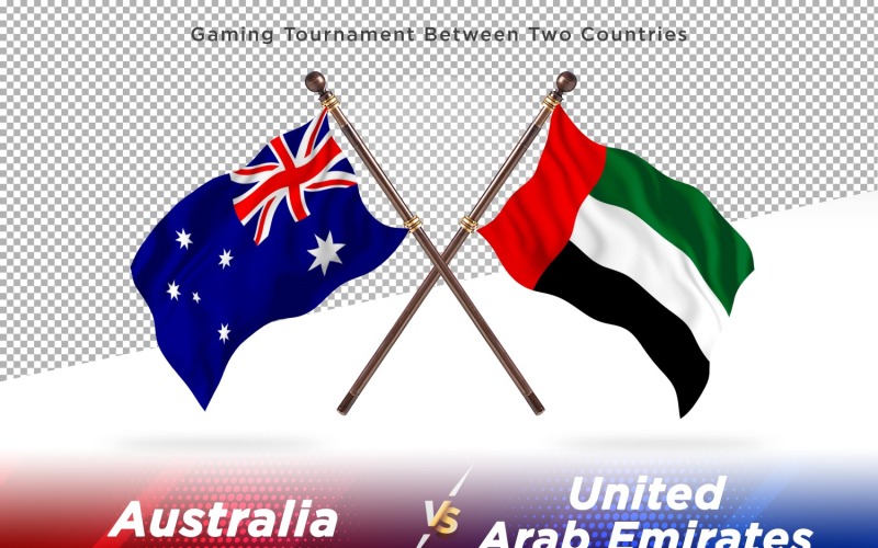 Austrália versus Emirados Árabes Unidos Duas Bandeiras