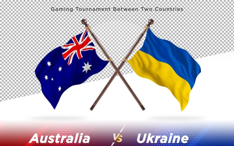 Australië versus Oekraïne Two Flags