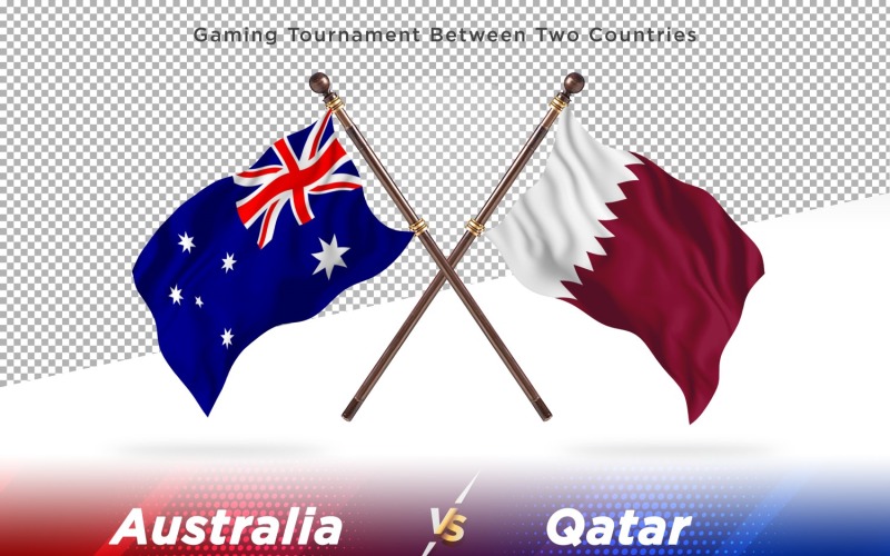 Australië versus Qatar Two Flags