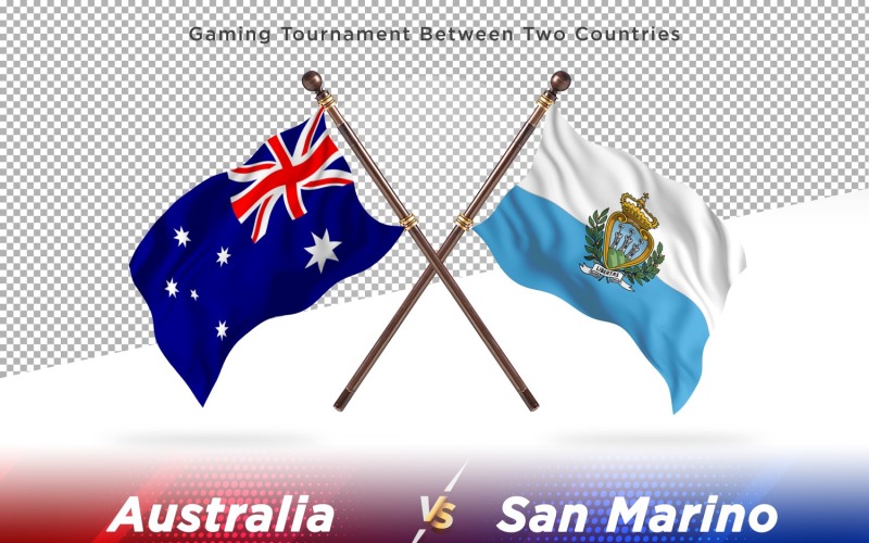 Austrálie versus San Marino dvě vlajky