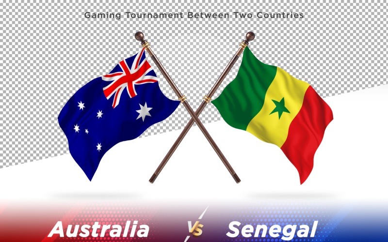 Australië versus Senegal Two Flags