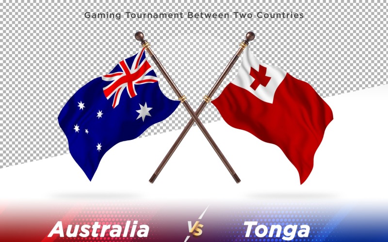 Australië versus Togo Two Flags