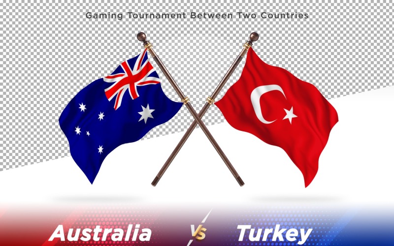 Australië versus Turkije Two Flags