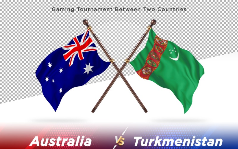 Austrálie versus Turkmenistán dvě vlajky